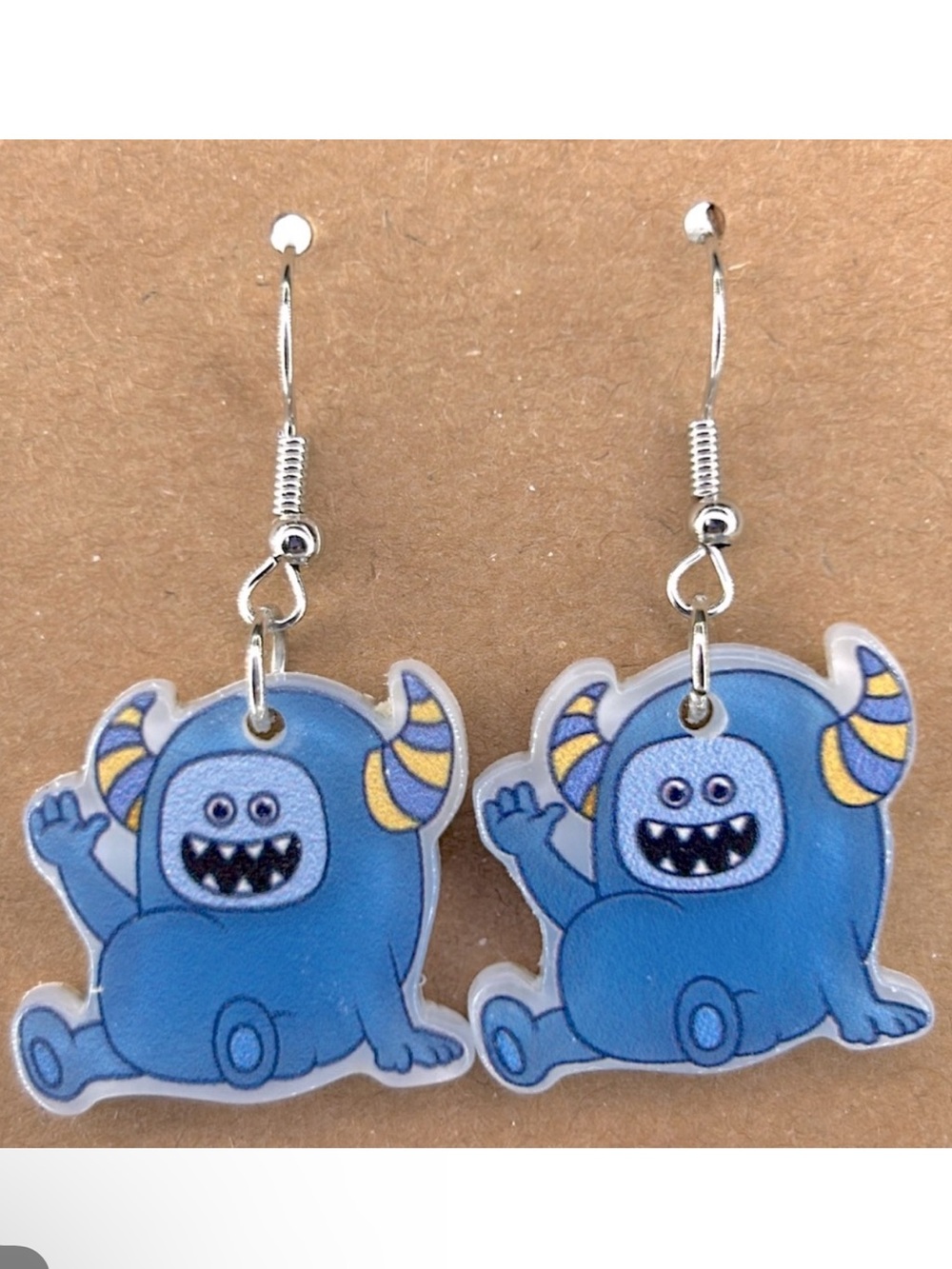Acrylic Blue Fun Monster Dangle Earrings Fashion Jewelry